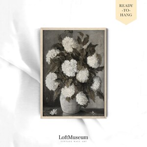 VINTAGE FLOWER ART - Framed Still Life Decor image 1