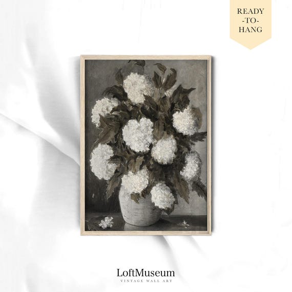 VINTAGE FLOWER ART - Framed Still Life Decor