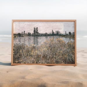 Vintage French Landscape Painting: Farmhouse Wall Decor