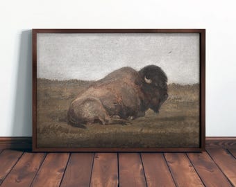BISON ART POSTER - Rustic Framed Decor