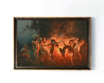 Ninfas bailando Arte de pared • Danza del fuego (1889) Pintura • Pintura vintage • IMPRESIÓN DE ARTE ENVIADA POR CORREO