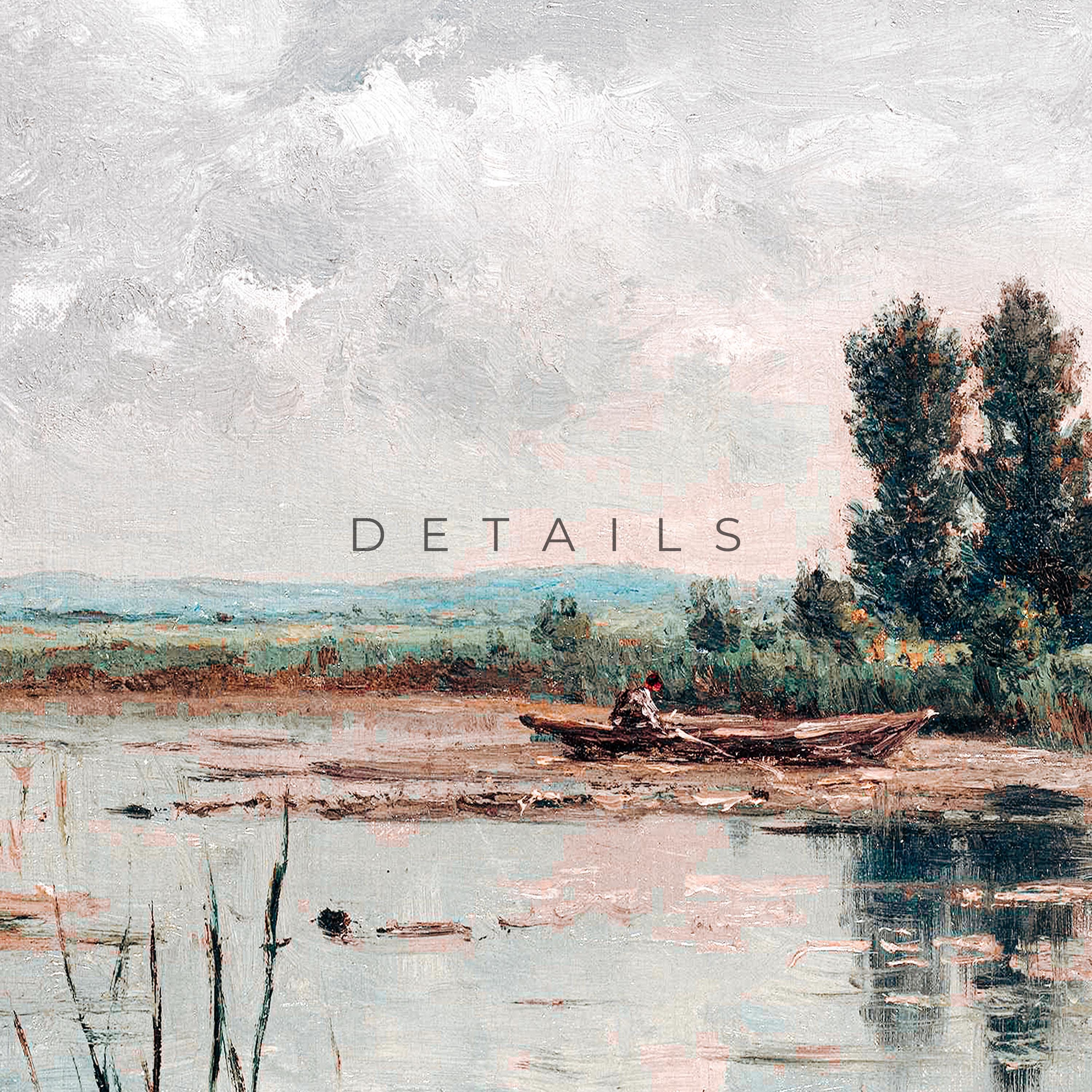 ヴィンテージ湖の絵画 - 静かな風景のウォールアート、コテージ