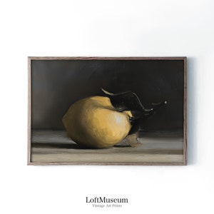 Lemon Art Print • Unframed Print • Oil Print Still Life • Small Still Life Painting Print • Lemon Art Print • Fruit Art Print • SL09