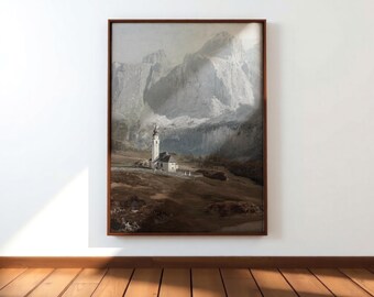VINTAGE MOUNTAIN ART - ingelijst landschapsdecor