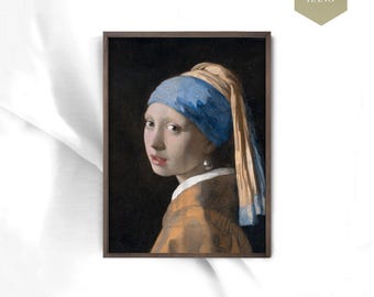 フェルメール作「真珠の耳飾りの少女」ミニチュア額入りキャンバス