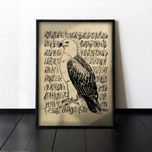 Eagle Wall Art - Vintage Bird Sketch Print for Rustic & Nature-Inspired Decor #S70