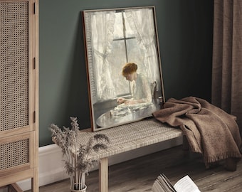 VINTAGE FRAMED ART - Victorian Woman Portrait