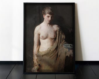 VINTAGE OIL PAINTING - Abbott Handerson Thayer Woman Art