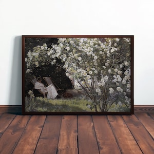 P S Krøyer Roses Print: Antique French Country Garden Painting