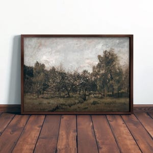 Golden Orchard Landscape Art – Cozy Farmhouse Wall Decor for Warm Autumn Vibes #LS41