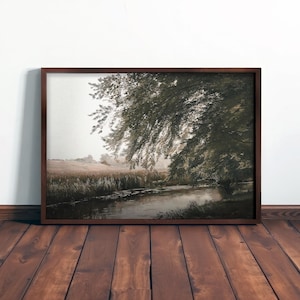 VINTAGE LANDSCAPE ART - Antique Farmhouse Painting