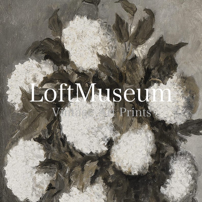 a painting of white flowers in a vase
