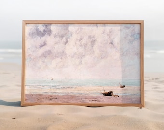 Vintage Boat Tapestry, Ships Sailing In The Ocean In A Clear Sunny Day Antique Nautical Seascape Wall Hanging Bedroom Living Room Dorm Decor 40w X 60l Inches Mult