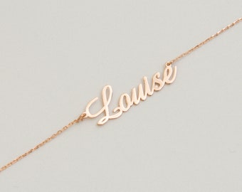 Custom Name Necklace, 18K Gold Plated Name Necklace, Personalized Name Necklace, Birthday Gift for Her, 2023 Christmas Gift, Gift for Mom