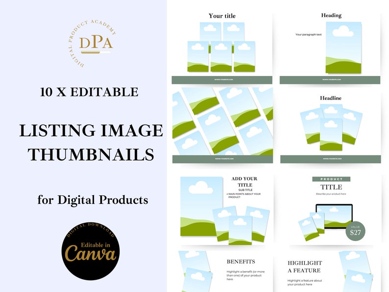 Sage Green Canva Etsy Mockup Templates for Creating Store Etsy Singapore