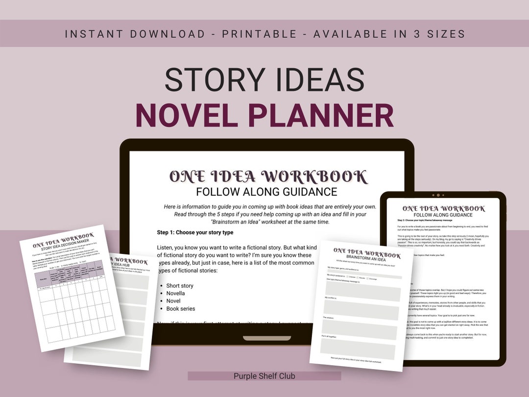 Story Ideas Novel Planner Printable Fiction Novel Worksheet - Etsy