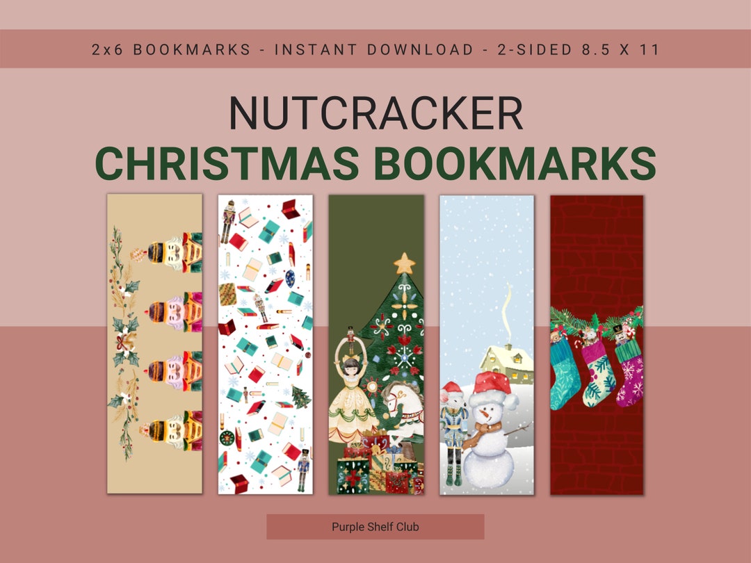 Nutcracker Printable Bookmark Set Christmas Bookmarks Etsy