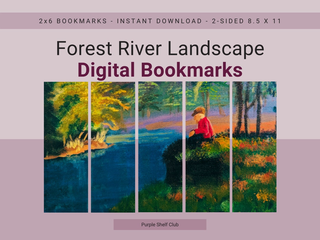 Forest River Landscape Digital Bookmarks Printed Forest - Etsy