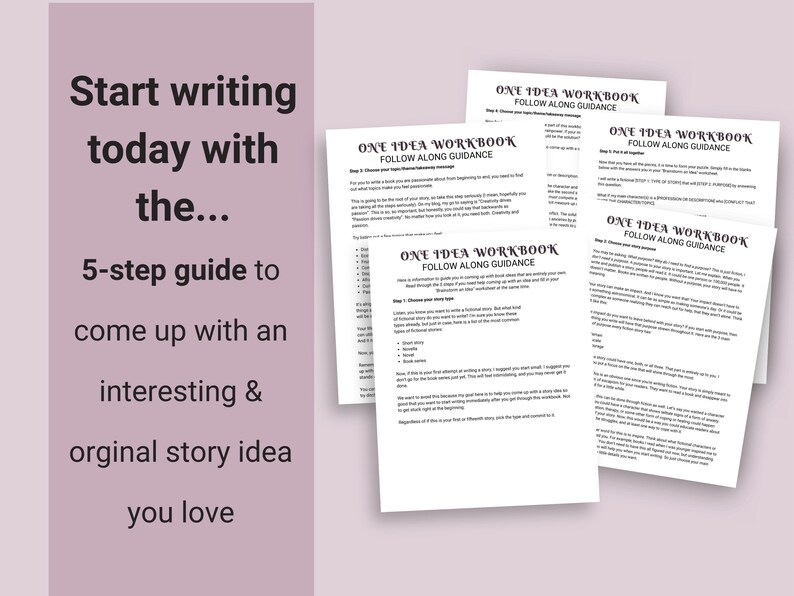 Story Ideas Novel Planner Printable Fiction Novel Worksheet - Etsy
