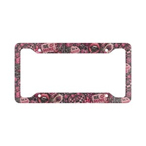 Kennzeichenhalter mit Herzmuster | „Sei mein“-Valentinstagsdesign, Y2K JDM 8-Ball-Lippen-Streichhölzer-Autodeko-Accessoires