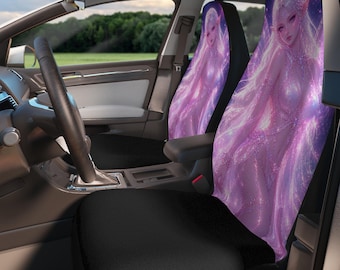 Ethereal Pink Fairy Car Seat Covers | Fantasy Anime Elf Vehicle Accessory, Y2K Anime Waifu Mythical Sparkly Fairy Car Girl JDM Decor