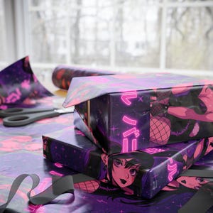 Waifu Anime Gift Wrapping Paper, Stylish Wrapping Sheets for Birthdays, Holidays, Parties, Unique Gift Wrap, Bunny Girl JDM Paper image 6