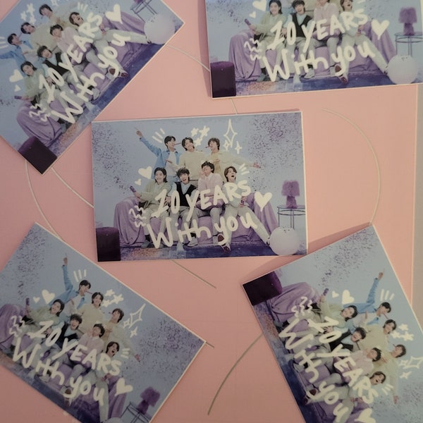 BTS 10 year anniversary Sticker | Glossy Vinyl Waterproof | BTS Sticker