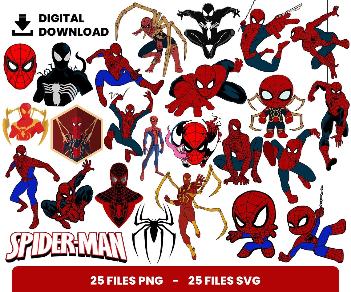 Superhero Spiderman Svg Peter Parker Digital Download SVG | Etsy
