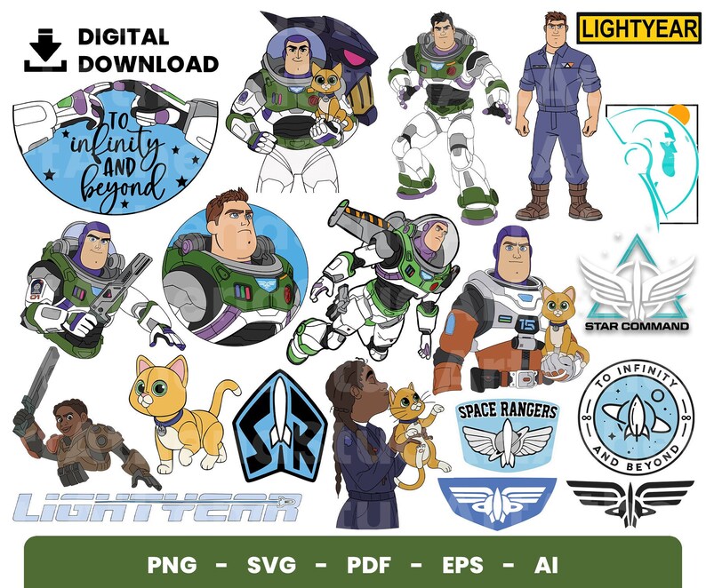 20 Clipart Lightyear SVG Buzz Izzy Sox Movie Digital Etsy Canada