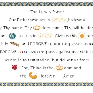 The Lord&#39;s Prayer Kids Decoration Cross Stitch Pattern pdf download