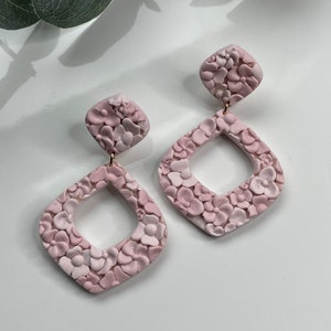 Andee in Soft Pink - Lightweight Polymer Clay Earrings - Hypoallergenic studs - Hand crafted & Slow made with care