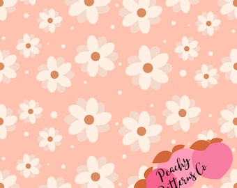 Spring Daisy Easter Seamless design, fabric seamless design, daisy fabric prints, retro fabric patters, seamless digital file, retro daisy