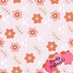 Pretty Flower Seamless design, design sans couture en tissu, impressions en tissu spring, patters en tissu rétro, fichier numérique sans couture, Flower Seamless