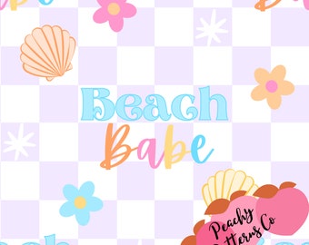 Beach Babe Summer Fabric, Summer Seamless File, Summer Fabric, Summer Print, Beach Fabric, Beachy Seamless File, Summer Swimsuit Fabric