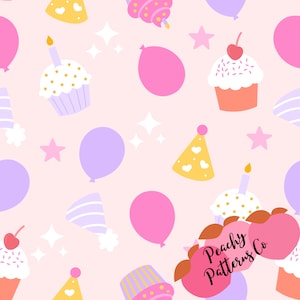 Birthday Girl Seamless file, Birthday Fabric, Bday girl Fabric, Birthday Cake, Birthday Cupcake Candle Fabric, Birthday Seamless File