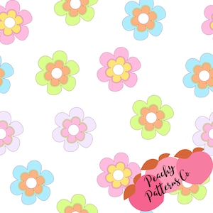 Groovy Daisy Summer Fabric, Summer Seamless File, Summer Fabric, Summer Print, Beach Fabric, Beachy Seamless File, Summer Swimsuit Fabric