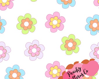 Groovy Daisy Summer Fabric, Summer Seamless File, Summer Fabric, Summer Print, Beach Fabric, Beachy Seamless File, Summer Swimsuit Fabric