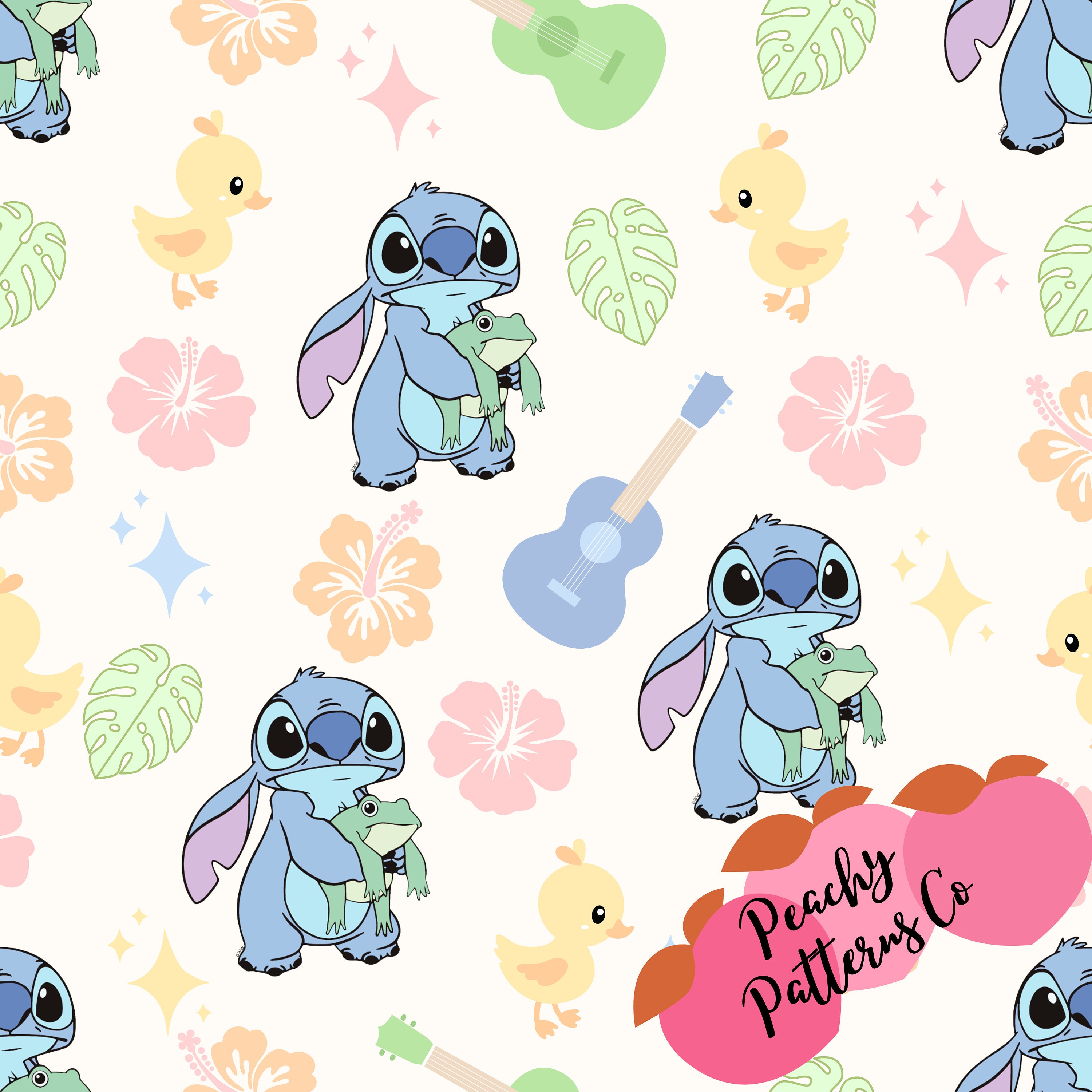 Download Stitchy Is Sitting On A Blue Background With A Heart Wallpaper   Wallpaperscom