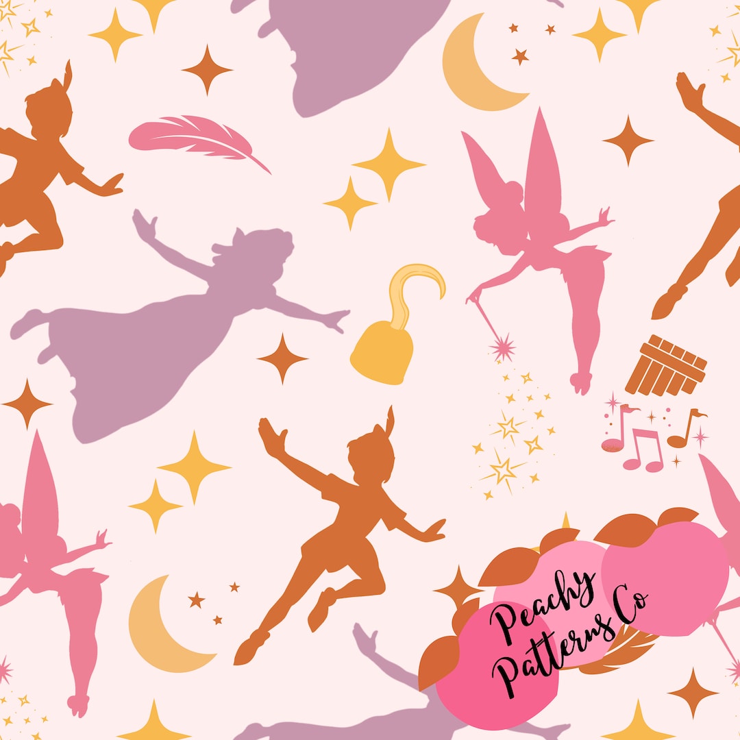 Peter Pan Tinkerbell Seamless Design, Fabric Seamless Design, Mickey ...