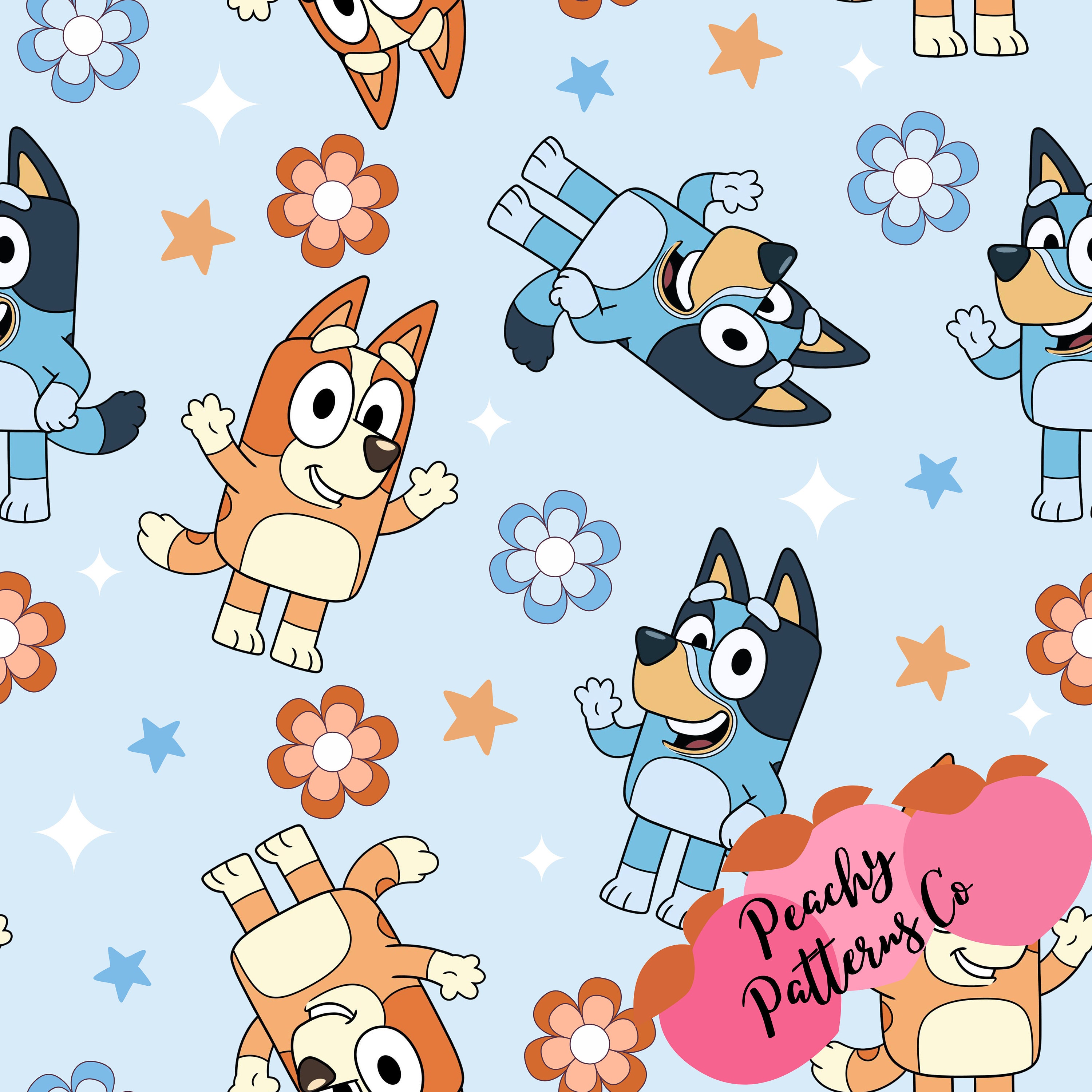 Bluey Seamless Design Fabric Seamless Design Bluey Fabric Etsy