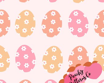 Spring Easter Eggs Seamless design, fabric seamless design, daisy fabric prints, retro fabric patters, seamless digital file, retro daisy