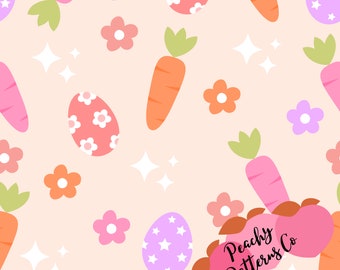 Spring Easter Eggs Seamless design, fabric seamless design, daisy fabric prints, retro fabric patters, seamless digital file, retro daisy