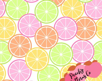 Citrus Fruit Summer Fabric, Summer Seamless File, Summer Fabric, Summer Print, Beach Fabric, Beachy Seamless File, Summer Swimsuit Fabric