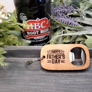 Personalized-Father’s Day Keychain Bottle Opener;Happy Father&#39;s Day Wooden Bottle Opener, Personalized Bottle Opener, Father&#39;s Day Gift,