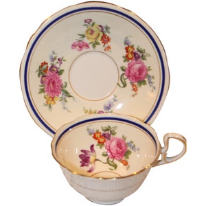 Vintage AYNSLEY Claridge,England,Teacup and Saucer Fine Bone China Single Dainty Retro Tea Cup Tea Party