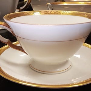 Rare, antique &quot;Haas & Czjzek&quot; Schlaggenwald tea cup, in very fine porcelain and gold.