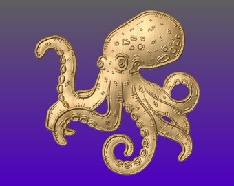Octopus - 3D Digital File for CNC - Aspire / Vectric / STL Formats Included