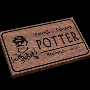 2D CNC Digital File Download - Dale Earnhardt Inspired Name Plaque Sign - Aspire | Vectric