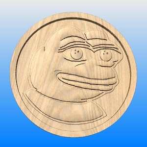 Pepe Krypto-Münze 3D Digital .STL-Datei für CNC - Aspire/Vectric Formate inklusive