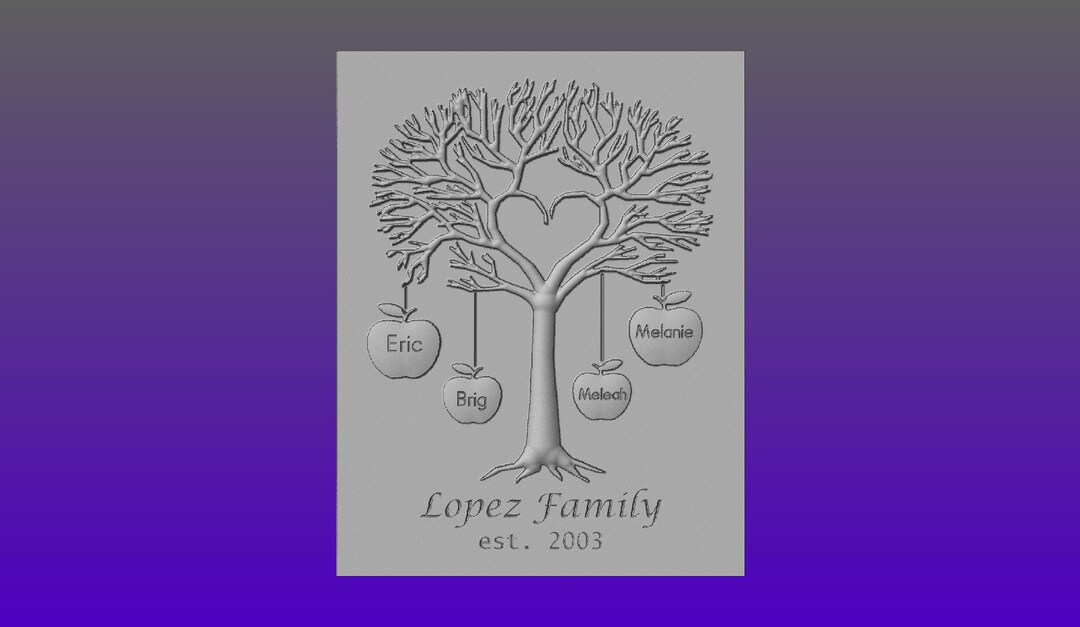 3D CNC Digital File Download Family Tree - Etsy